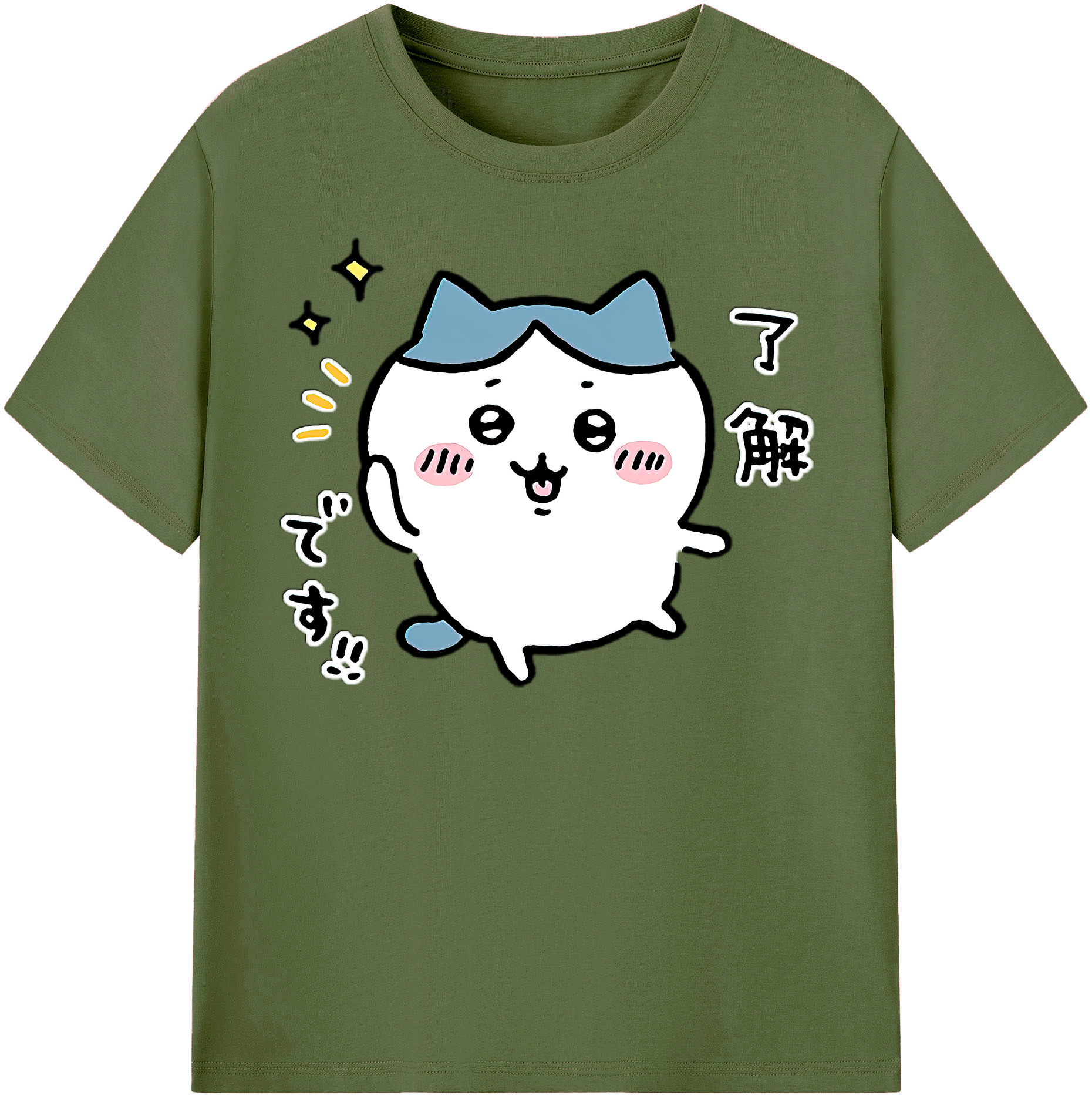 （画像用） ちいかわ ハチワレ Chii-kawa hachiware 綿100％半袖Tシャツ（フロントプリント）